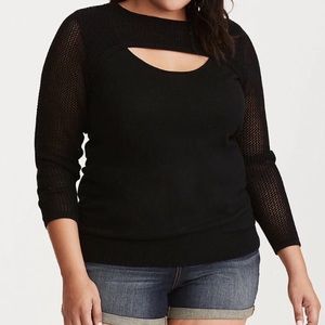 Torrid Mixed Stitch Peekaboo Sweater